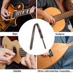 Correa de guitarra personalizada de cuero PU ajustable grabada con iniciales y nombre accesorios de música regalo de cumpleaños para guitarrista