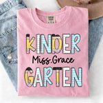 Personalized Multicolor Grade 100% Cotton Soft Teacher T-shirt with Title & Surname School Open Day Back to School Gift for Teacher