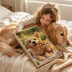 Personalized Pixar Style Pet Photo Canvas Prints Living Room Wall Decor Ship from USA Birthday Gift for Pet Owner Lover