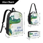 Personalised Cute Animal Say Hello  Multicolour Backpack Lunch Bag Pencil Case Set with Name Back to School Birthday Gift for Student