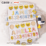 Personalized Colourful emoji Number Name Children's Puzzle Board Daily Use Toy Baby Shower Birthday Gift for New Parents Kids | Callie × emoji ™