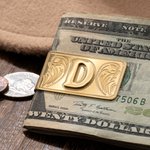 Personalized Western Vintage Money Clip with Initial Daily Commute Business Birthday Father's Day Gift for Father Husband Friend