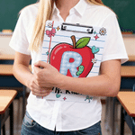 Personalized Bow Apple Acrylic Clipboard with Text and Initial Back to School Teacher's Day Birthday Gift for Teacher  Educator