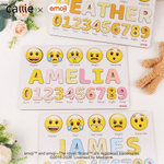 Personalized Colourful emoji Number Name Children's Puzzle Board Daily Use Toy Baby Shower Birthday Gift for New Parents Kids | Callie × emoji ™