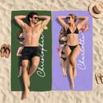 Personalised Birth Flower Cute Cartoon Character Oversized Magnetic Beach Towel with Name Summer Holiday Beach Pool Party Gift for Kids Family