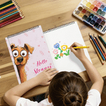 Personalised Cute Peeking Animal Hello Sketchbook with Name Daily Drawing Art Supplies Birthday Back to School Gift for Boys Girls