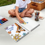Personalised Cute Peeking Animal Hello Sketchbook with Name Daily Drawing Art Supplies Birthday Back to School Gift for Boys Girls