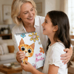 Personalised Cute Peeking Animal Hello Sketchbook with Name Daily Drawing Art Supplies Birthday Back to School Gift for Boys Girls