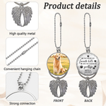 Personalised Angel Wings Heart Photo Paw Print Car Hanging Accessory with Name and Date Loss of Pet Memorial Gift for Dog Cat Owner