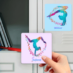 Personalized Rainbow Sports Figure Silhouette Locker Magnet with Name Home Decor Birthday Game Day Gift for Sports Lovers