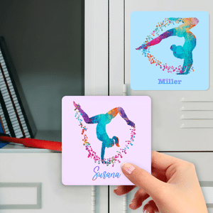 Personalized Rainbow Sports Figure Silhouette Locker Magnet with Name Home Decor Birthday Game Day Gift for Sports Lovers