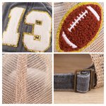 Personalised Retro Distressed Style Number American Football Applique Breathable Baseball Cap Team Spirit Game Day Gift for American Football Mum American Football Lover Player