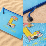 Personalized Waterproof Pencil Initial Mesh Zipper Pouch Beach Bag with NameBack to School Summer Pool Teacher's Day Gift for Teacher Educator