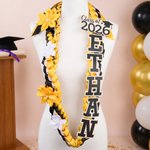 Personalised Class of 2026 Multicolour Braided Graduation Ribbon Lei with Name and Year Graduation Party Ceremony Gift for College Student Graduate