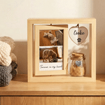 Cadre photo commémoratif personnalisé en bois pour animal de compagnie, avec pot à poils, nom et texte – Décoration d'intérieur – Cadeau de condoléances pour la perte d'un animal de compagnie, destiné