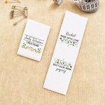 Gepersonaliseerde 100% katoenen aquarel bloemen naai-etiketten met naam 50-100 stuks verjaardagscadeau voor breiliefhebbers