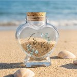 Personalised Glass Honeymoon Memory Keepsake Sand Jar with Name and Date Wedding Vacation Gift for Couples Bride Groom