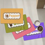 Personalised Durable Non-Slip Pet Photo Food Feeding Mat with Name Home Daily Use Pet Salon Birthday Gift for Pet Owner Lover