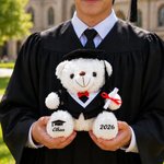 Oso de peluche personalizado con nombre y año toga y birrete regalo de fiesta de graduación para graduados