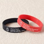 Personalisiertes Silikon-Notfallarmband mit medizinischem ID-Text | wasserdicht | Geschenk für Diabetes und Allergien | für Epilepsie und Autismus