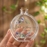 Personalised Glass Honeymoon Memory Keepsake Sand Jar with Name and Date Wedding Vacation Gift for Couples Bride Groom