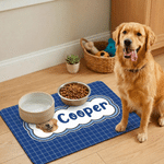 Personalised Durable Non-Slip Pet Photo Food Feeding Mat with Name Home Daily Use Pet Salon Birthday Gift for Pet Owner Lover