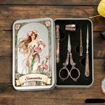 Kit di strumenti per cucire personalizzato Retro Birth Flower 6 pezzi con nome Uso quotidiano Compleanno Regalo per la festa della mamma per la mamma amica amante del cucito