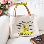 Personlig söt svansspringande marsupilami tygkasse med namn och handtag i PU-läder Födelsedagspresent till vänner | Callie × Marsupilami®