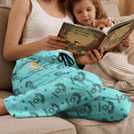Personalised Line Art Cartoon Kid Character Soft Skin-Friendly Pyjama Bottoms with 1-16 Names and Nickname Daily Use Birthday Gift for Dad Mum