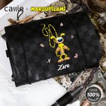 Spersonalizowana torba do makijażu ze skóry PU Marsupilami w żółte cętki z imieniem Niezbędny prezent urodzinowy dla kobiet | Callie × Marsupilami®