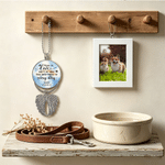 Personalised Angel Wings Heart Photo Paw Print Car Hanging Accessory with Name and Date Loss of Pet Memorial Gift for Dog Cat Owner