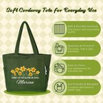 Personalised Birth Flower Thank You for Helping Me Grow Large Capacity Tote Bag with Name Daily Use Birthday Gift for Teacher