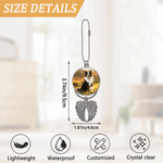 Personalised Angel Wings Heart Photo Paw Print Car Hanging Accessory with Name and Date Loss of Pet Memorial Gift for Dog Cat Owner