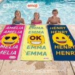 Personalised Multicolour Playful emoji Soft Quick Dry Beach Towel with Name Holiday Party Beach Trip Gift for Friends Kids Family | Callie × emoji ™