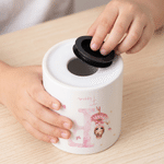 Personalised Cartoon Ballet Girl Initial Ceramic Money Box Piggy Bank with Name Home Decor Birthday Gift for Kids