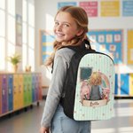 Personalized Cartoon Character Back View Backpack Lunch Bag Pencil Case Set with Name Daily Use Back to School Gift for Girl Boy
