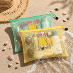 Personalized Waterproof Pencil Initial Mesh Zipper Pouch Beach Bag with NameBack to School Summer Pool Teacher's Day Gift for Teacher Educator