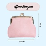 Gepersonaliseerde retro muntenportemonnee van PU-leer met naam en geboortebloem - verjaardagscadeau voor vrouw of vriendin