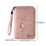 Personalised Nurse Cartoon Character PU Leather Passport Holder Wallet with Name Travel Essential Birthday Gift for Nurse Doctor Medical Staff