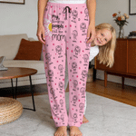 Personalised Line Art Cartoon Kid Character Soft Skin-Friendly Pyjama Bottoms with 1-16 Names and Nickname Daily Use Birthday Gift for Dad Mum