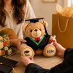 Oso de peluche personalizado con nombre y año toga y birrete regalo de fiesta de graduación para graduados