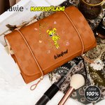 Spersonalizowana torba do makijażu ze skóry PU Marsupilami w żółte cętki z imieniem Niezbędny prezent urodzinowy dla kobiet | Callie × Marsupilami®