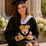 Oso de peluche personalizado con nombre y año toga y birrete regalo de fiesta de graduación para graduados
