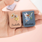 Personalized Birth Flower Fairy Magnetic PU Leather Bookmark Clip with Name Daily Use Reading Accessories Birthday Gift for Book Lovers Bookworms