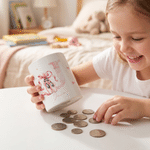 Personalised Cartoon Ballet Girl Initial Ceramic Money Box Piggy Bank with Name Home Decor Birthday Gift for Kids