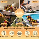 Gepersonaliseerd graffiti design met muziek sport sterren sneldrogend extra groot microfiber strandlaken met naam verjaardagscadeau voor kind familie