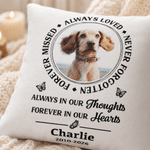 Personalized Pet Photo Memorial Quote Soft Throw Pillow Cover with Name and Year Sofa Couch Decor Sympathy Pet Loss Gift for Pet Owners