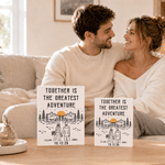 Personalized Black and White Line Outdoor Wedding Building Brick Puzzle with Name and Date Home Decor Wedding Gift for Couple Friends
