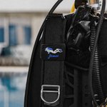 Étiquette d'identification BCD personnalisée avec nom brodé - Motif de plongeuse - Cadeau de vacances pour les amateurs de plongée