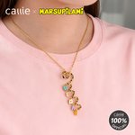 Personalized Long Tailed Marsupilami Shape Necklace with Bubble Letters Anniversary Birthday Gift for Women Girls | Callie × Marsupilami®